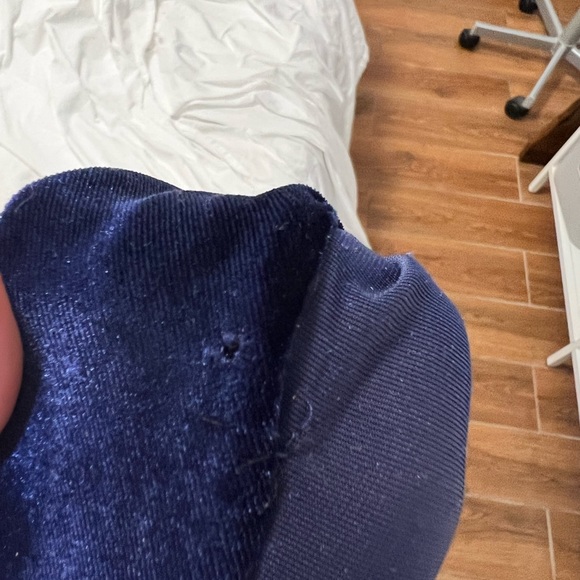 Oscar de la Renta Pink Label Velvet Robe Blue - Picture 5 of 6